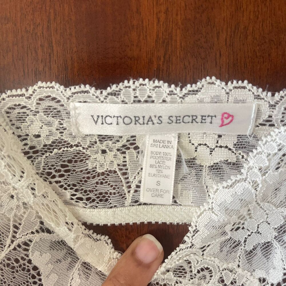 Vintage Victoria's Secret White Slip Lace Bow Lingerie Babydoll Dress Size S - Picture 3 of 4
